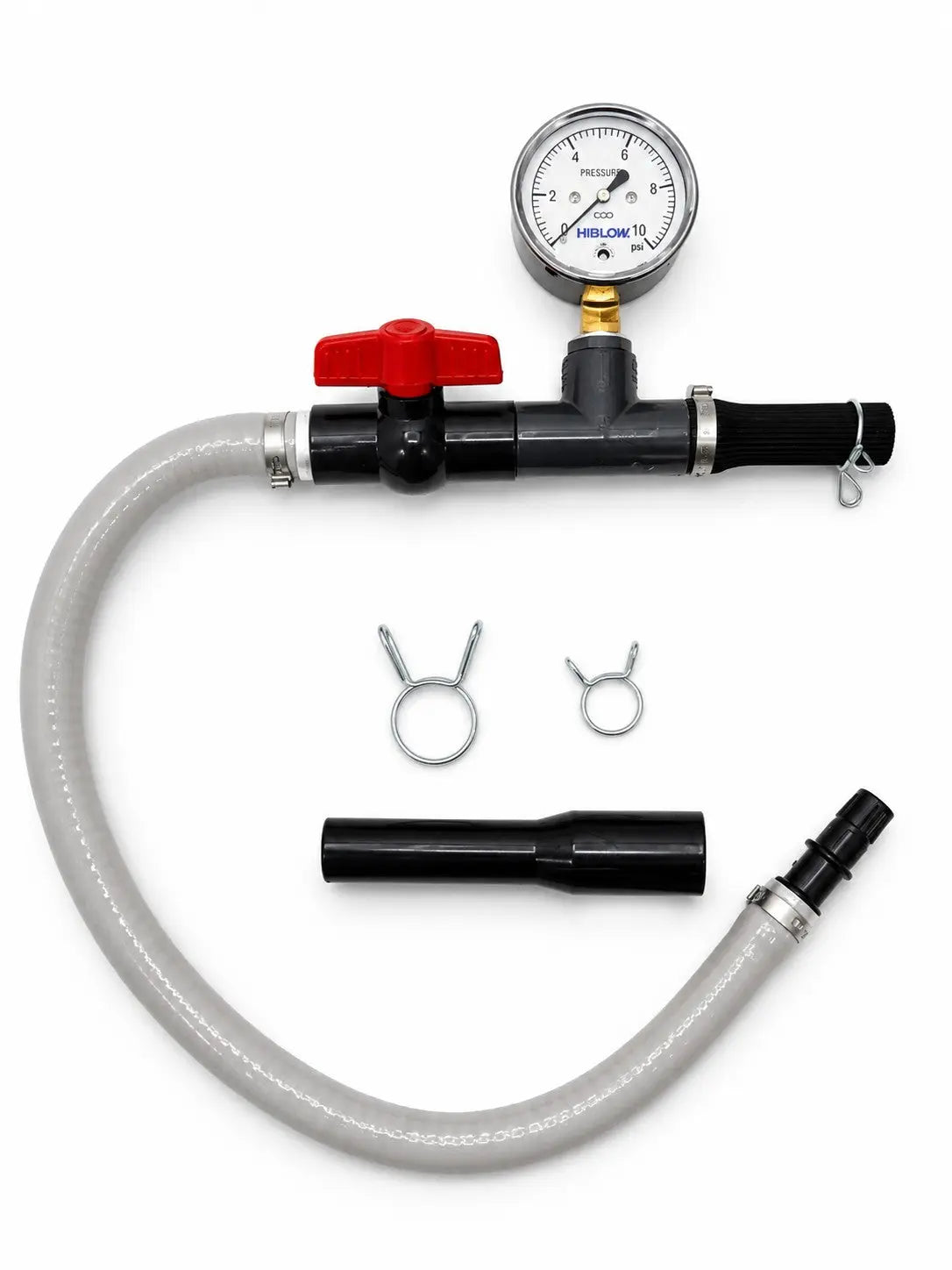 Hiblow Portable Pressure Gauge Kit, 0-10 PSI, with hoses and clamps