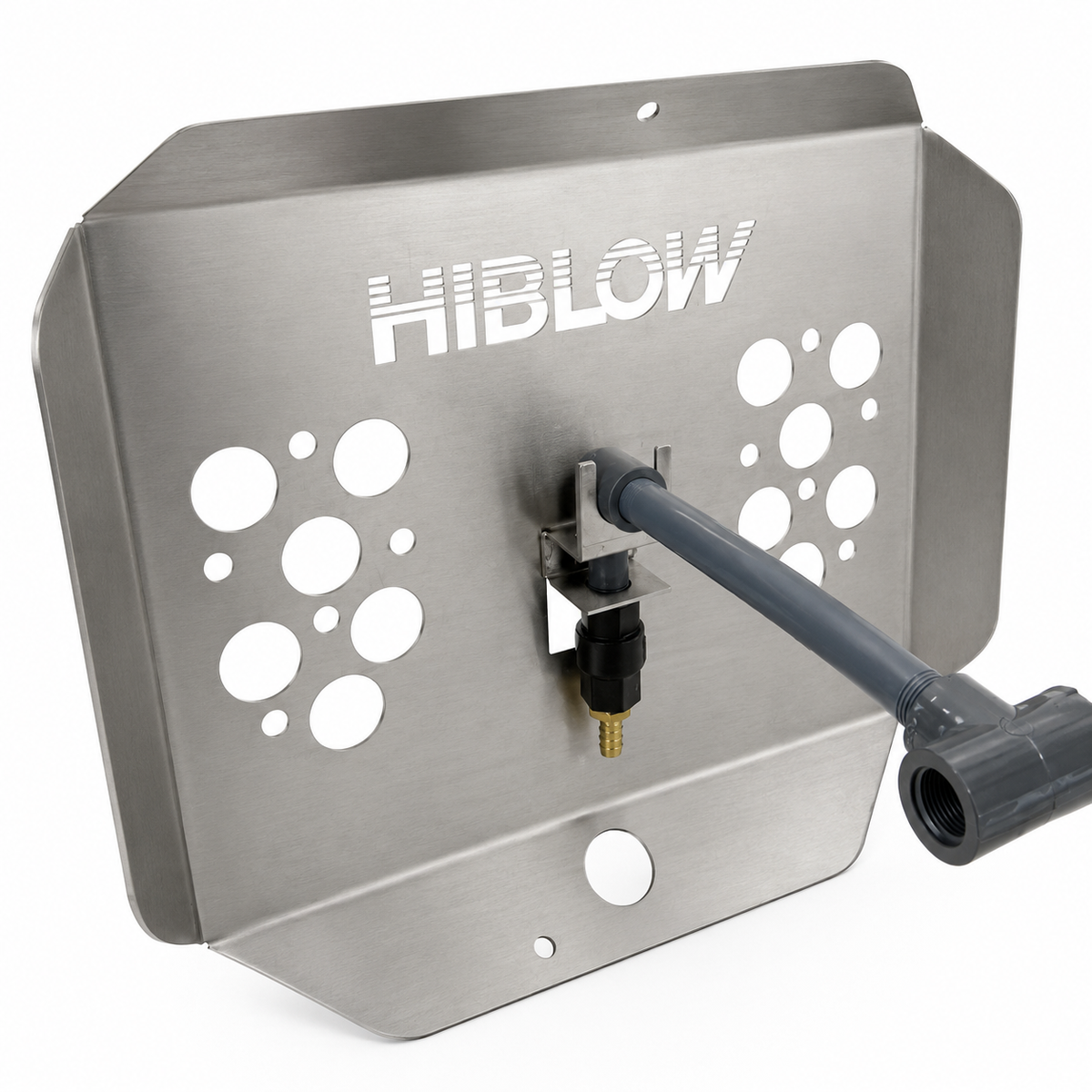 Stainless steel base plate of the Hiblow Adjustable Height Pond Diffuser