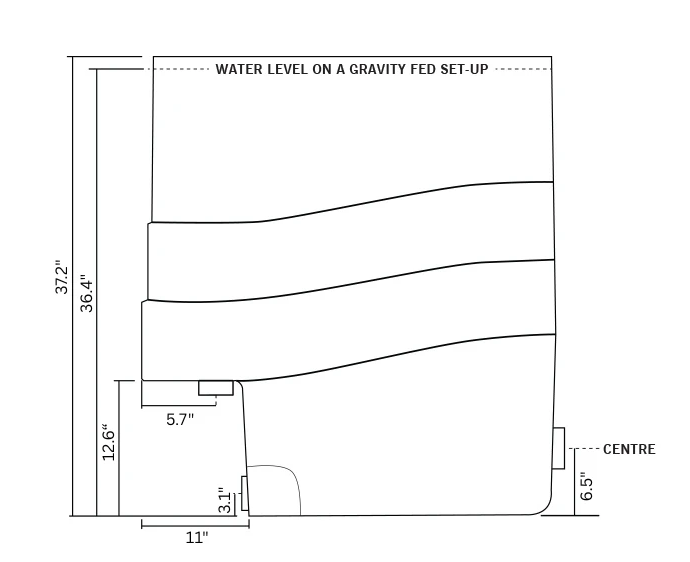 technical drawing of the evolution aqua cetus sieve