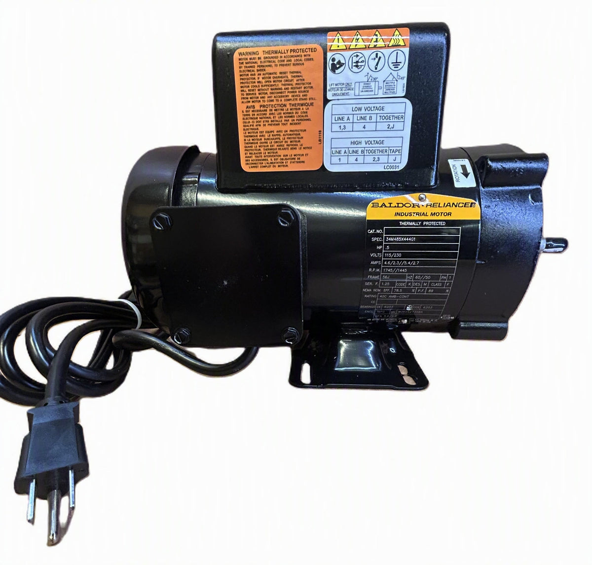 M1320 - Replacement 1/2 HP Motor for Sequence 4000 Series