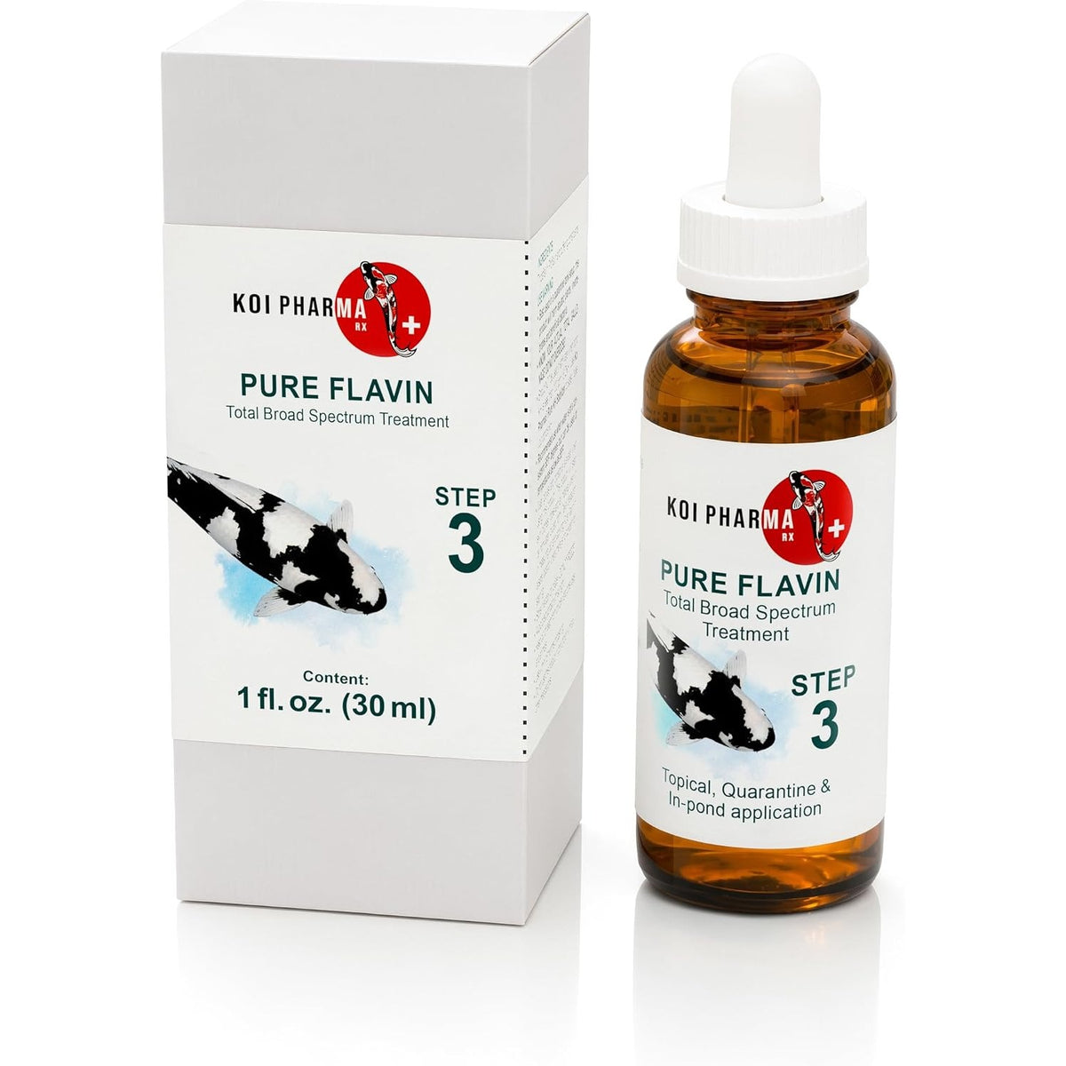 Koi Pharma Pure Flavin 1 fl oz (30 ml) dropper bottle and box