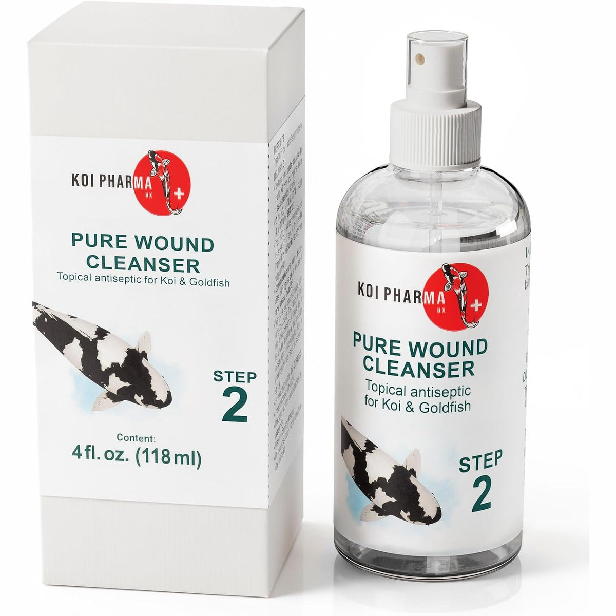 Koi Pharma Pure Wound Cleanser 4 fl oz (118 ml) spray bottle and box