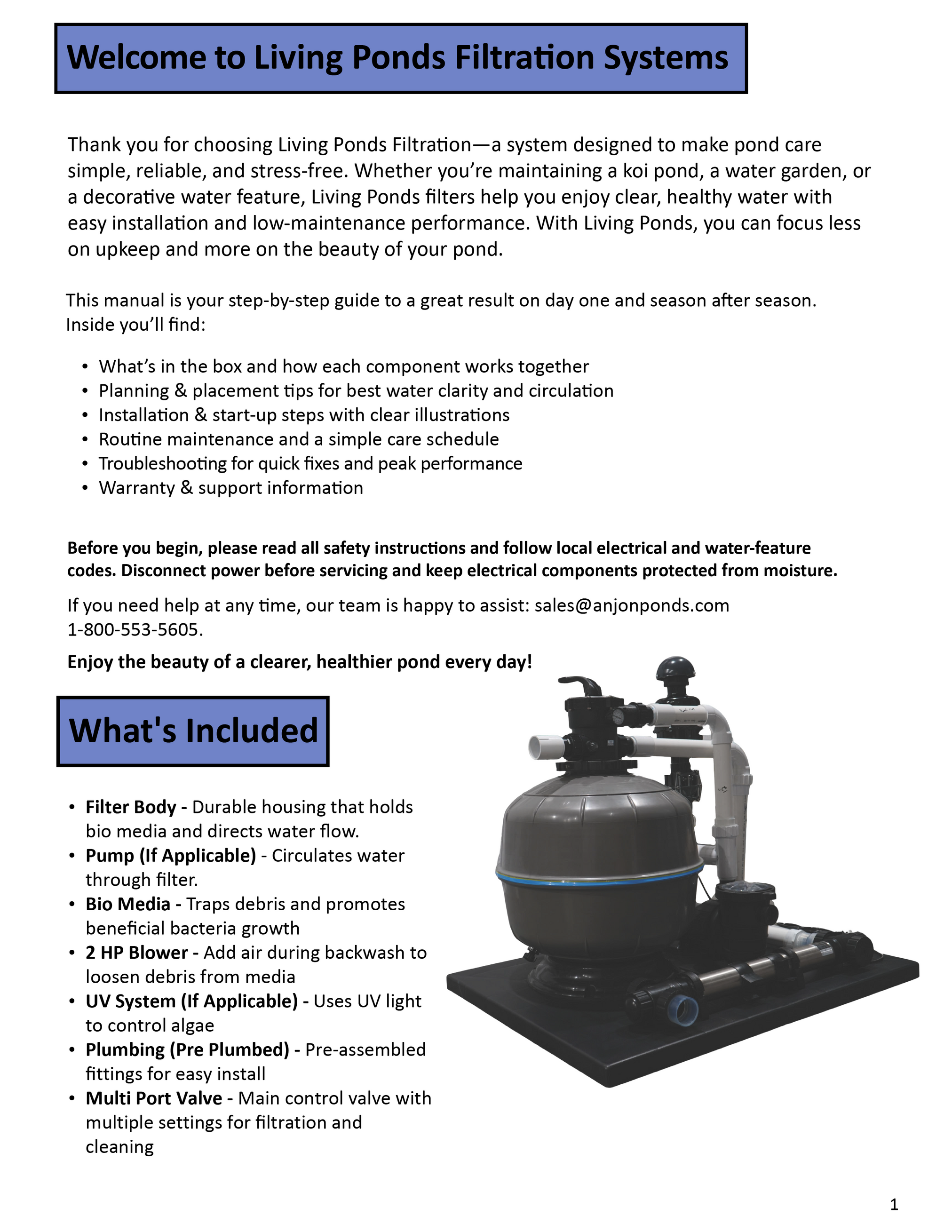 Anjon Living Ponds Pro Filtration Systems