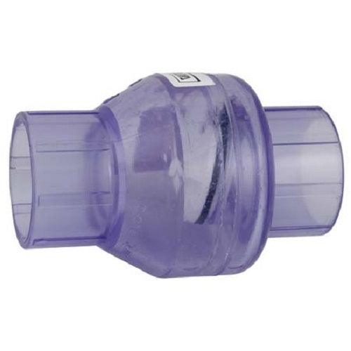 1-1/2" Valterra Clear Swing Check Valve Slip x Slip - Play It Koi