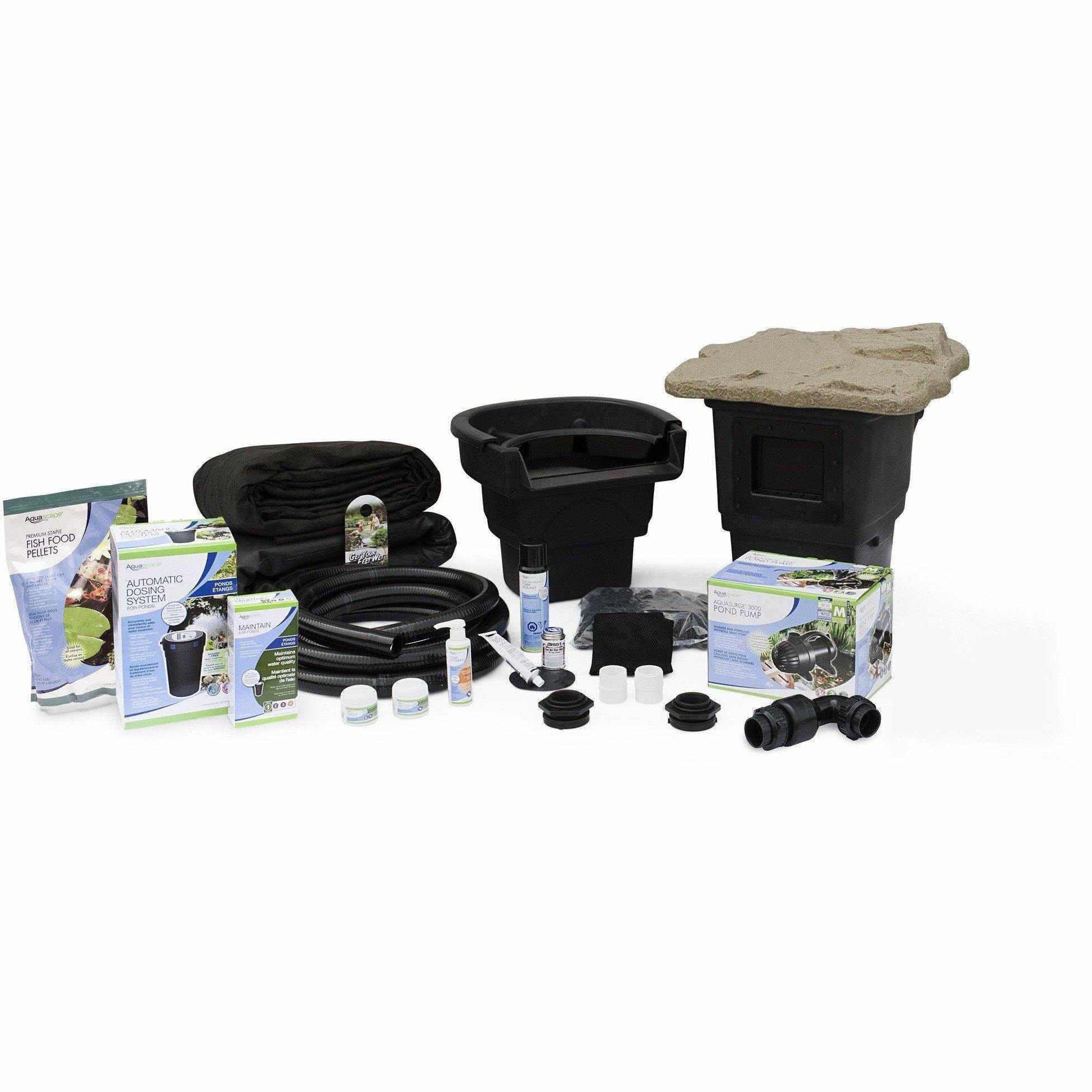 Aquascape Small Pond Kit 8x11 with AquaSurge 3000 Pump (MPN 53033) - Play It Koi