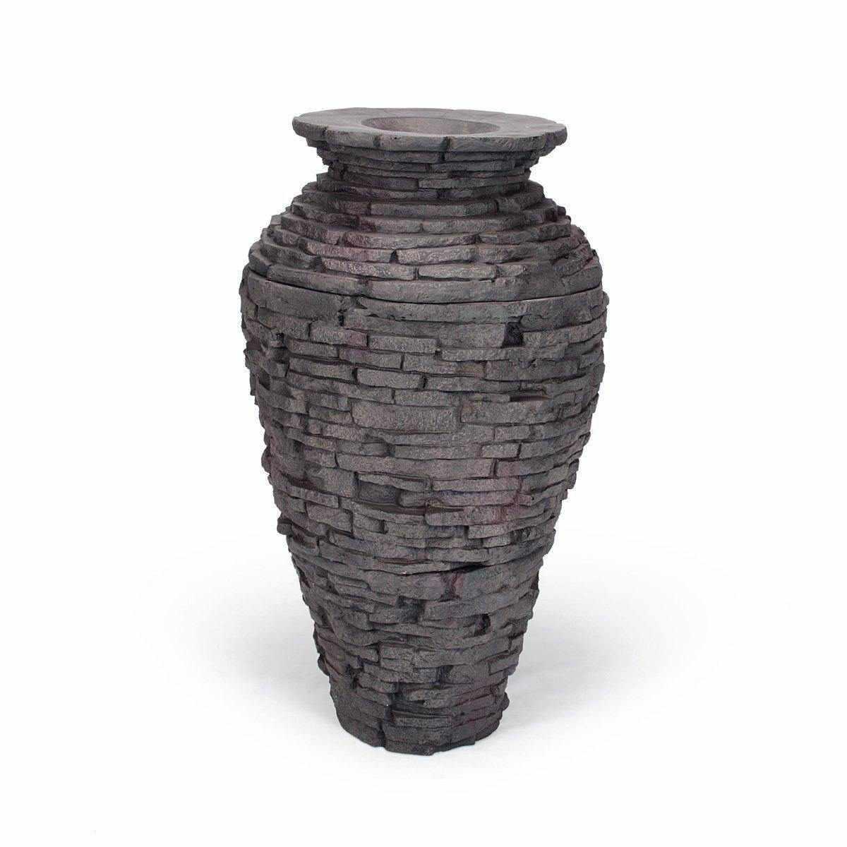 Aquascape Small Stacked Slate Urn Fountain Kit - Play It Koi