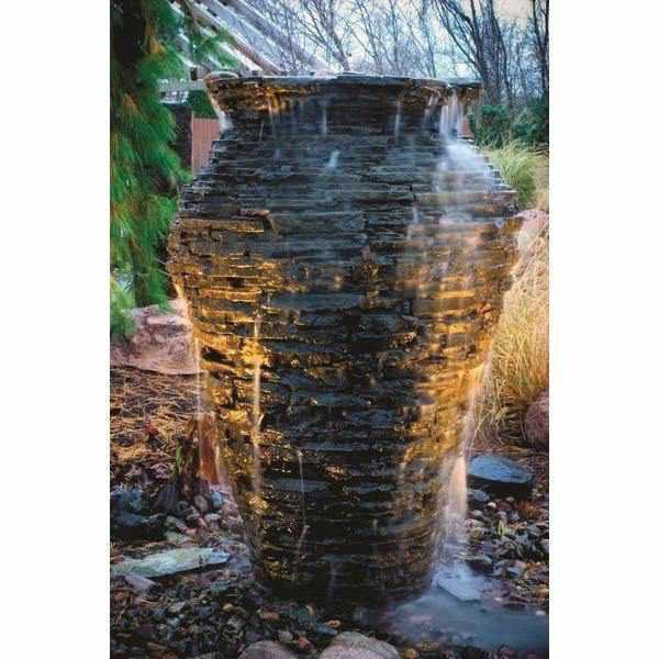 Aquascape Small Stacked Slate Urn - Play It Koi