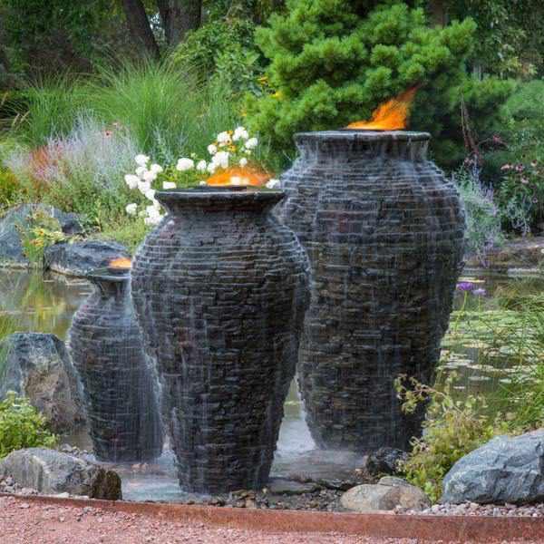 Aquascape Small Stacked Slate Urn - Play It Koi
