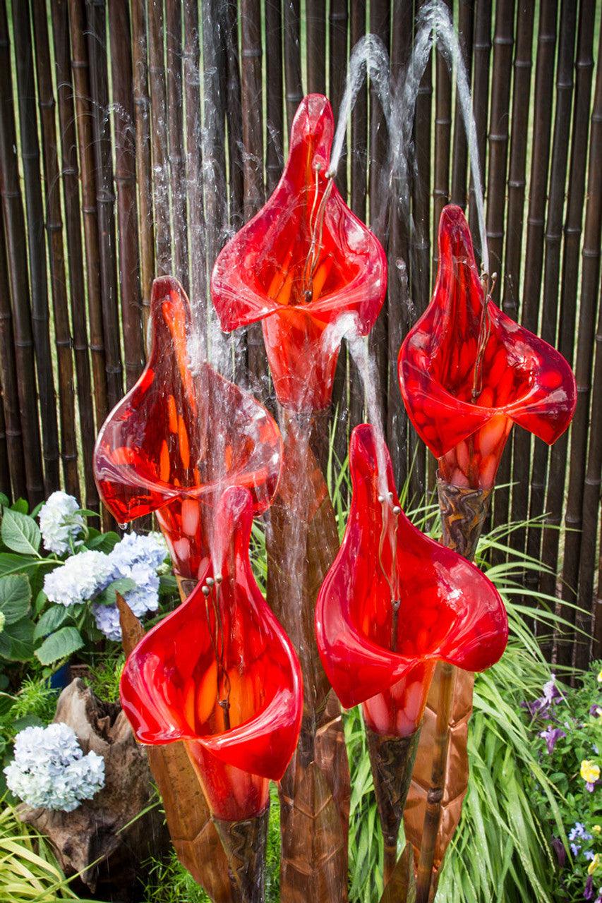 Copper Fountain Kit - Red Iris Flower - Play It Koi