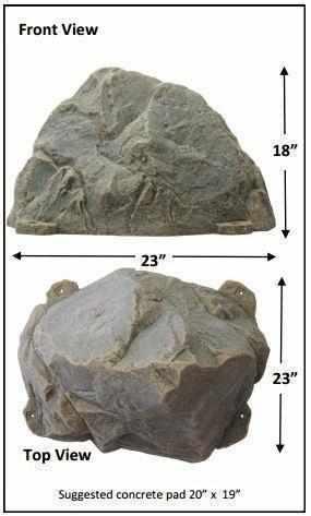 DekoRRa Mock Rock Model 109 Faux Stone, 30"L x 23"W x 18"H - Play It Koi