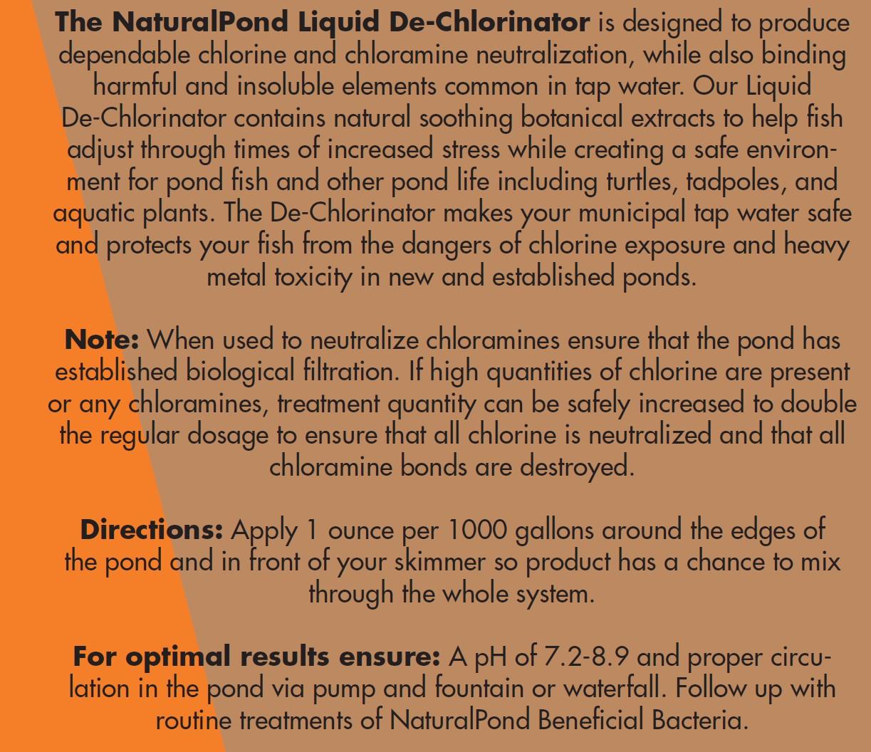 NaturalPond Liquid De-Chlorinator & Water Conditioner - Play It Koi