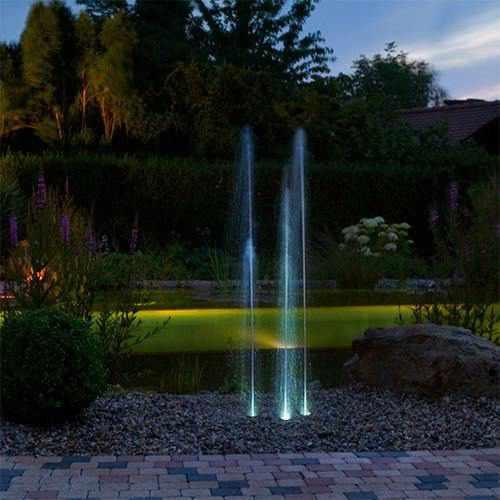 OASE Water Trio - Programmable Illuminated 3-jet Fountain - Play It Koi