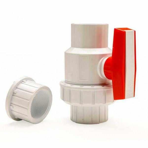 Redflag Products Union Ball Valves - White - Sizes 1 1/2" to 2" - Play It Koi