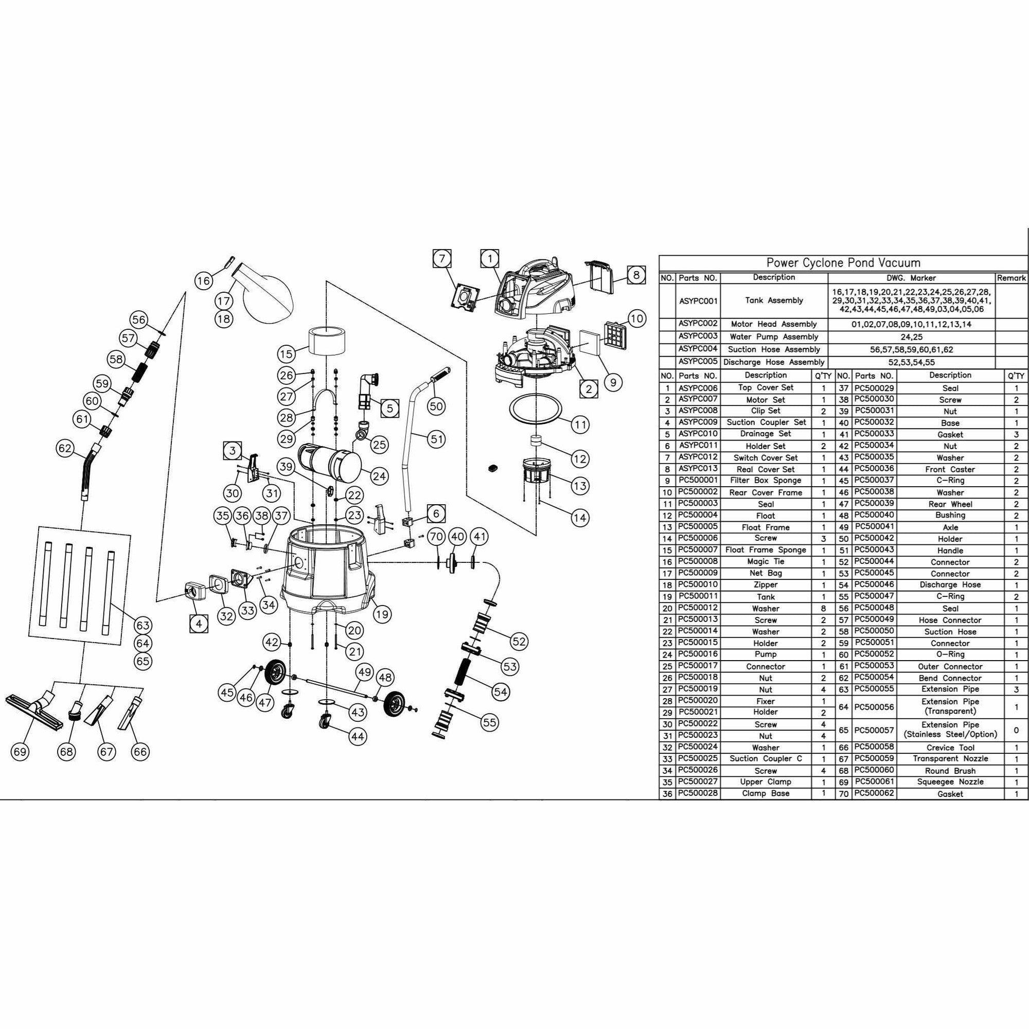 Replacement Parts for Matala Power Cyclone Pond Vacuum - Play It Koi