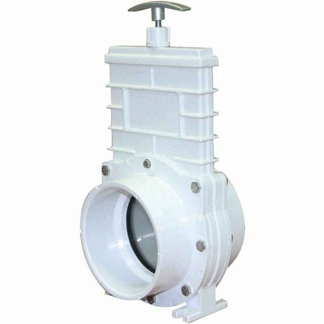 Valterra PVC Gate Valve - White - 4" Slip x Slip - Play It Koi