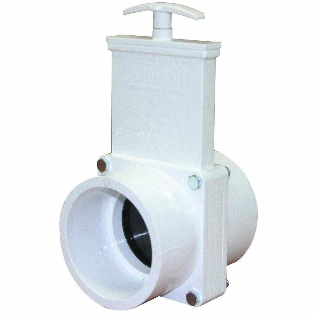 Valterra PVC Knife Valve - White - 3" Slip x Slip - Play It Koi