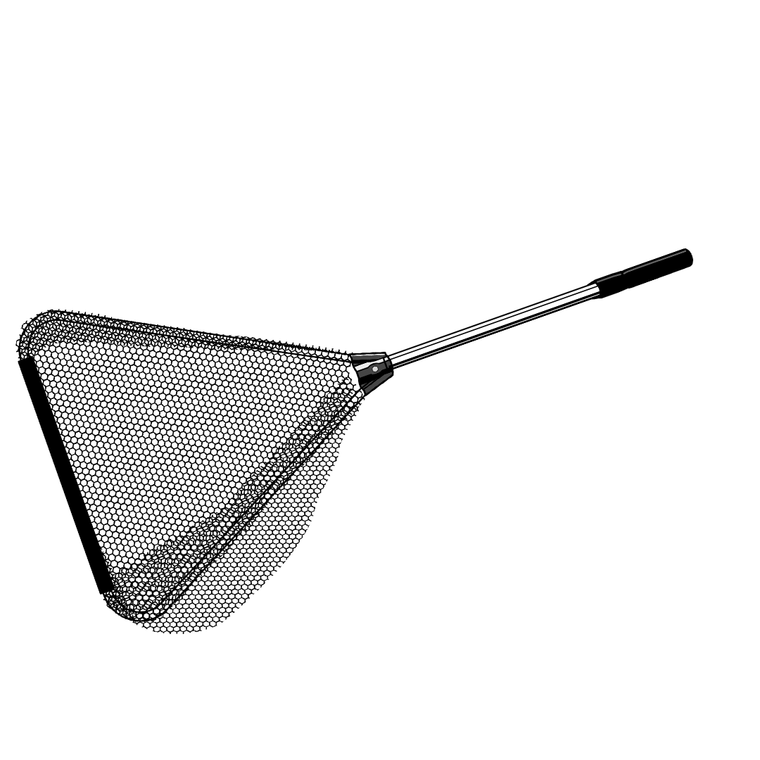 PondMAX Ultra Pond Net (27PN026), triangular net head on the telescoping aluminium handle