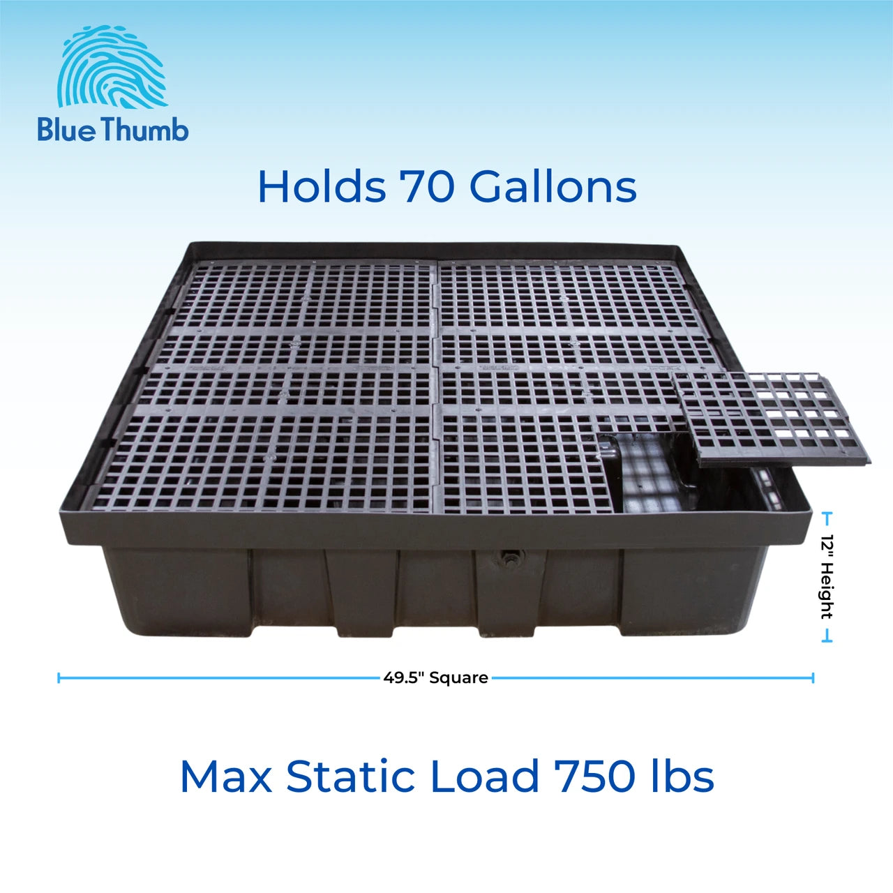 Blue Thumb Square Fountain Basins with Screen and Grate