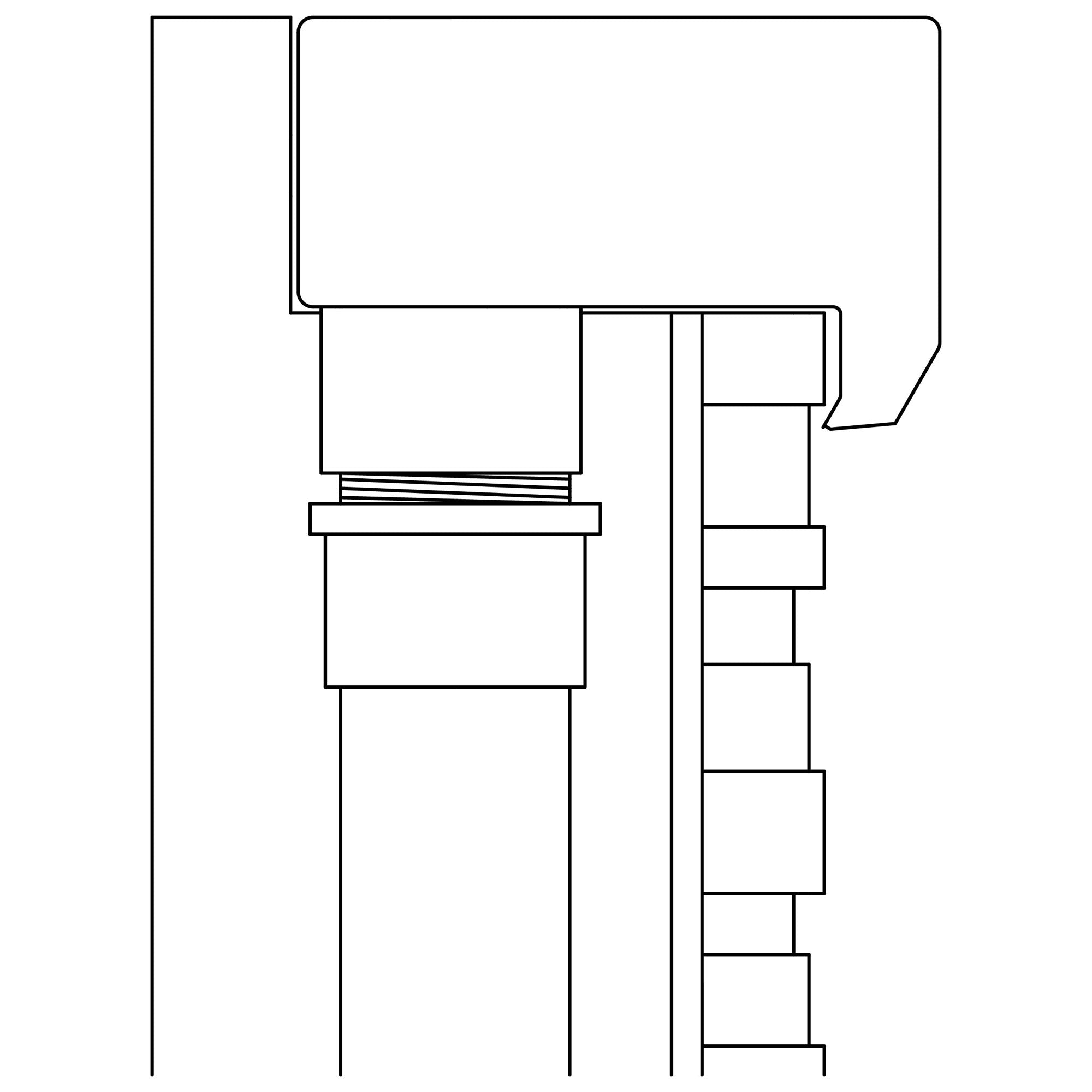24" Stainless Steel WaterWall Spillway — detail view