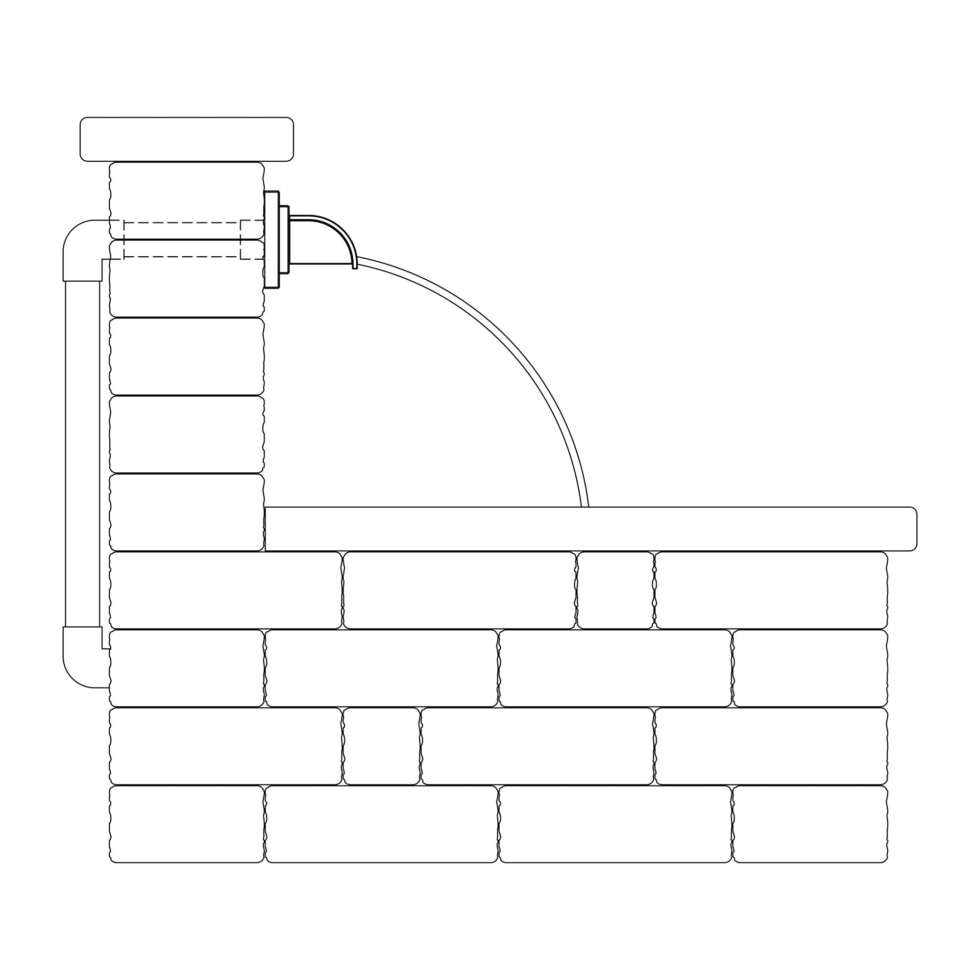 Atlantic Ravenna Wall Spout installed on wall — lifestyle view 1