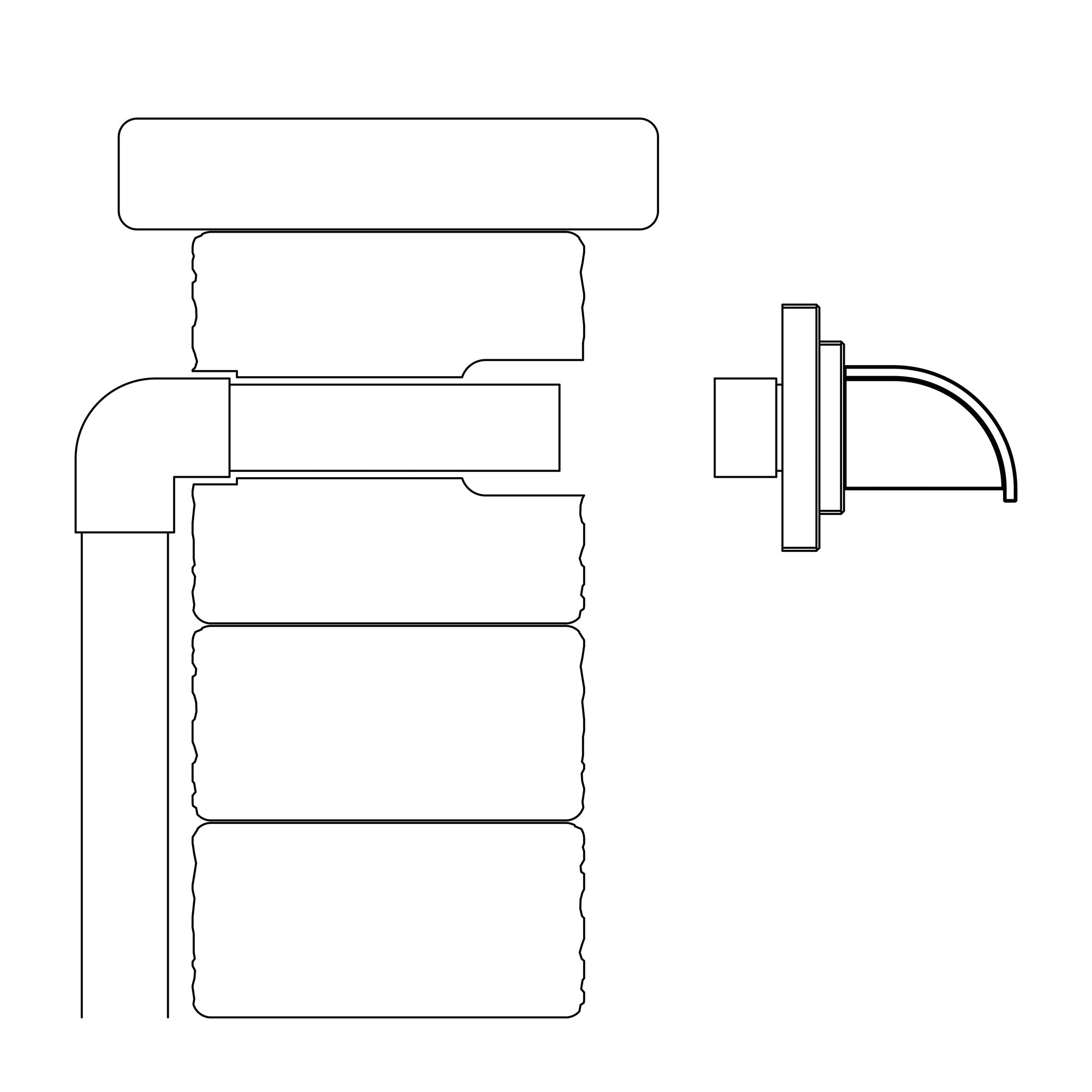 Atlantic Ravenna Wall Spout installed on wall — lifestyle view 3