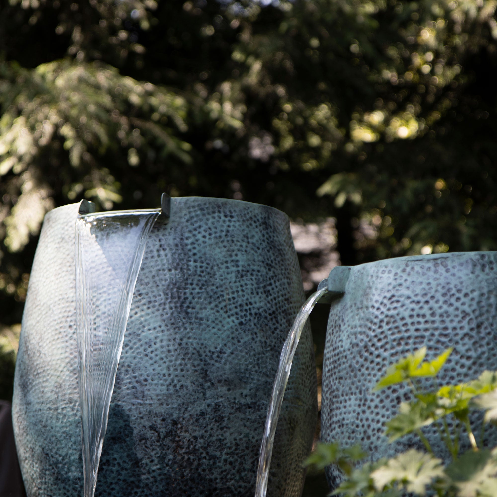 Atlantic Aura Vase Kit installed — evening LED lit