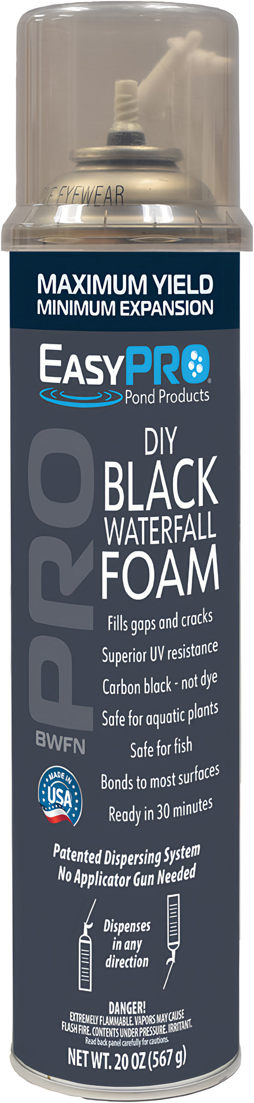 EasyPro Black Waterfall Foam, 20 Ounces — manufacturer current packaging (EasyPro 2024 rebrand, captured 2026-04-25)