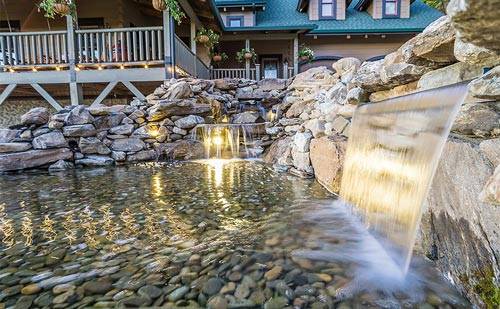 Anjon Stainless Steel NiteFalls Spillways with Optional Color-Changing Lights