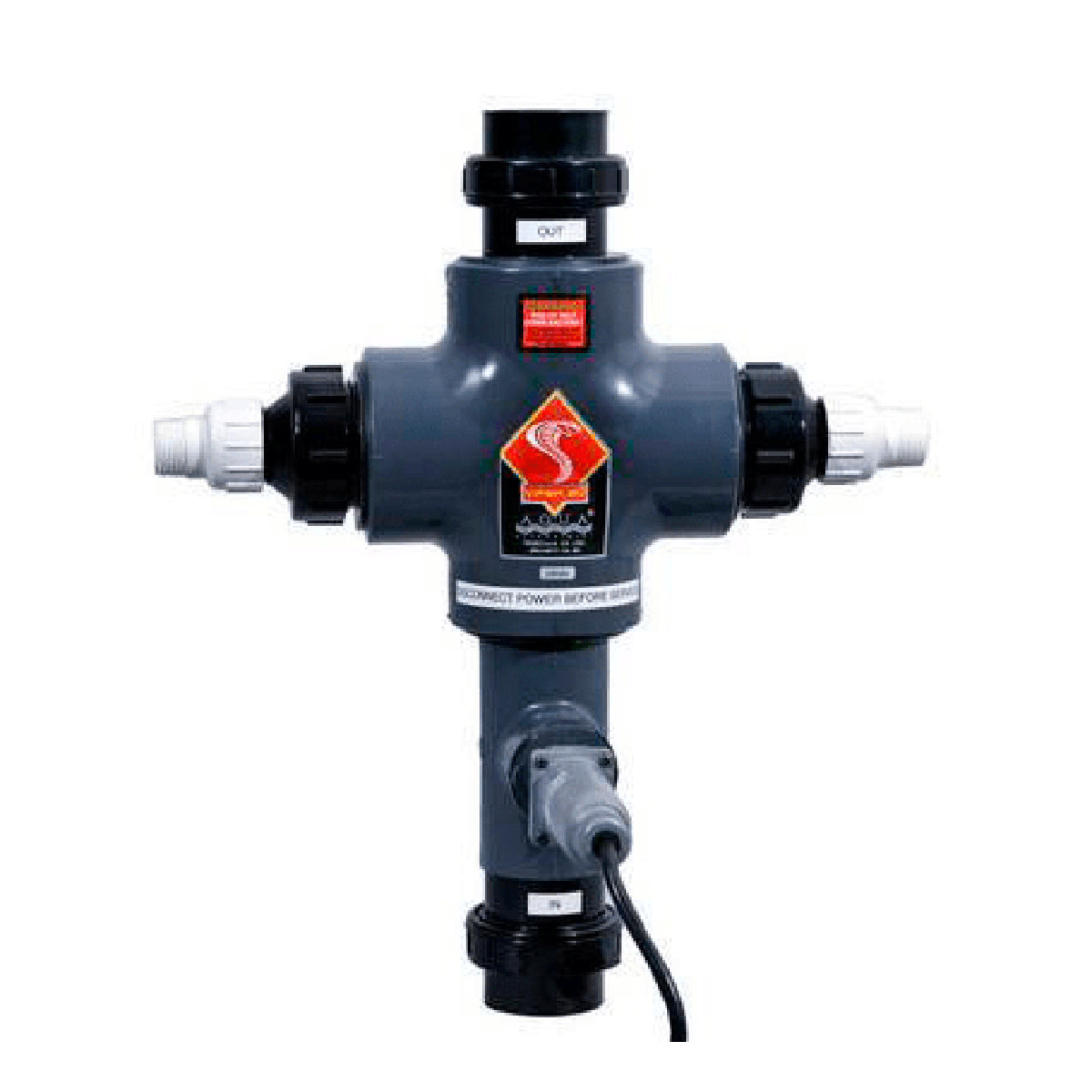 Aqua Ultraviolet Viper 400 W plastic UV sterilizer with the flow switch attached