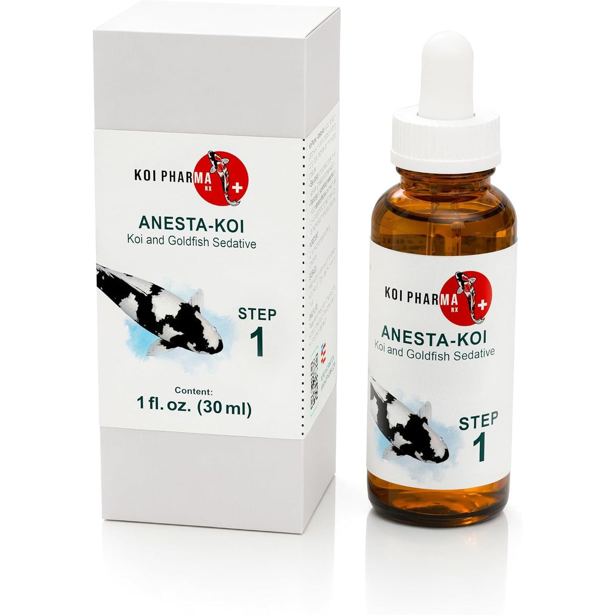 Koi Pharma Anesta-Koi 1 fl oz (30 ml) dropper bottle and box