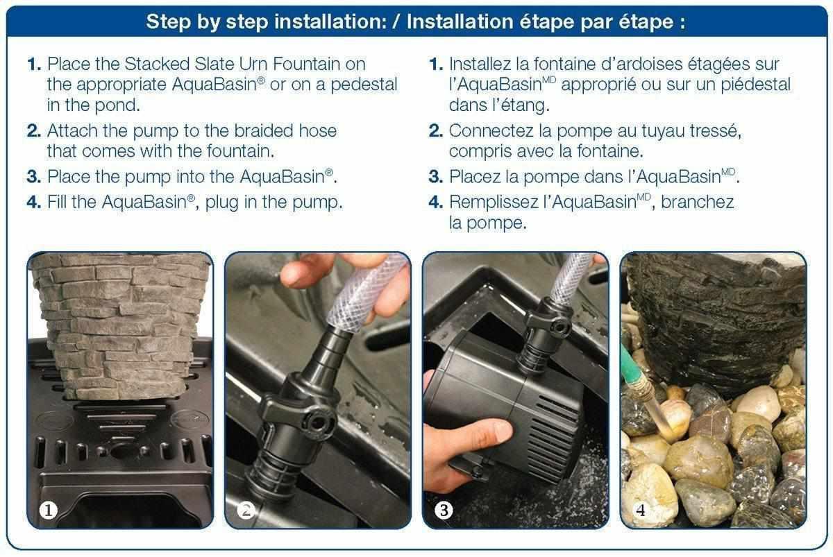 Aquascape Small Stacked Slate Urn Fountain Kit - Play It Koi