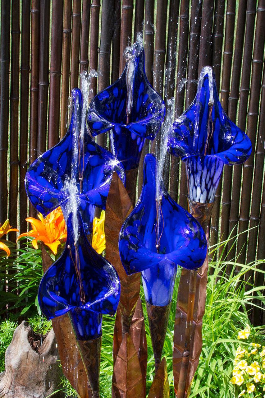 Copper Fountain Kit - Blue Iris Flower - Play It Koi