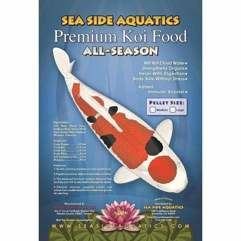 Sea Side Aquatics Premium Koi Food - All Season - Play It Koi